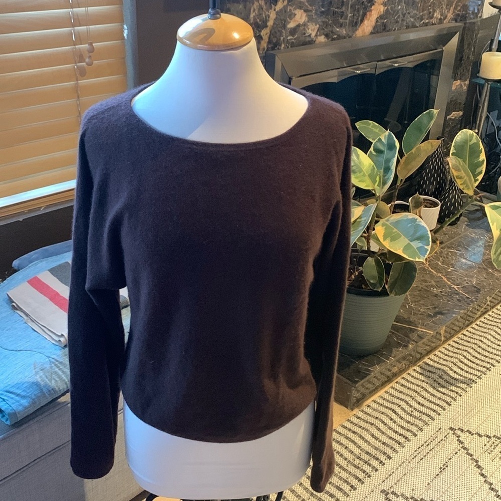 Vintage Mainbocher Beautiful Gently Loved 100% Cashmere Brown Sweater